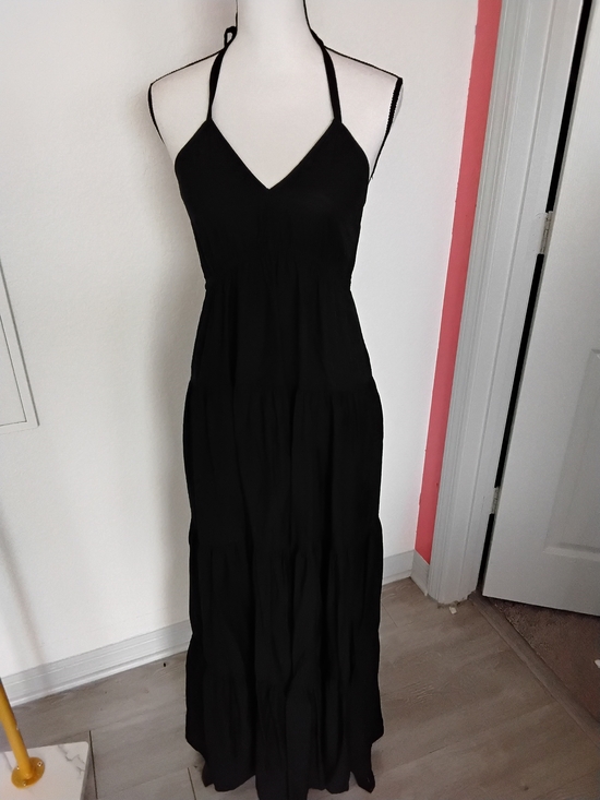 Express Dresses & Skirts - Express Black Halter Tiered Maxi Dress